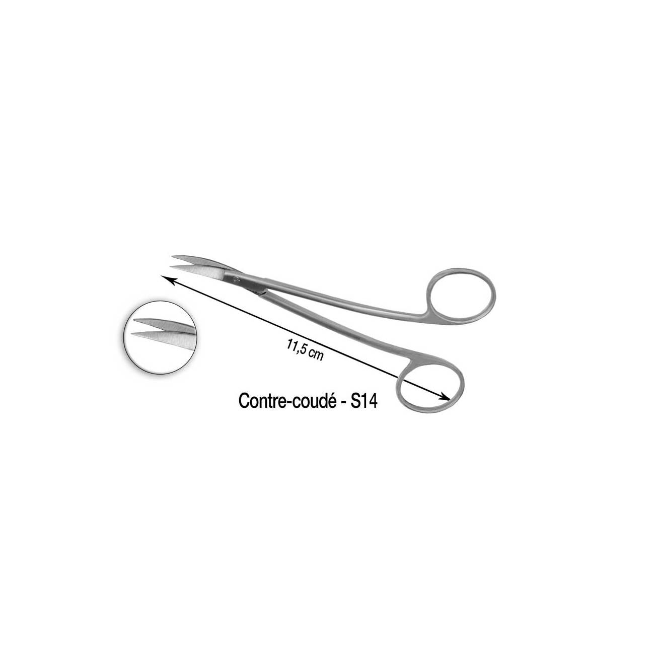 Ciseaux à suture Lagrange courbe S14