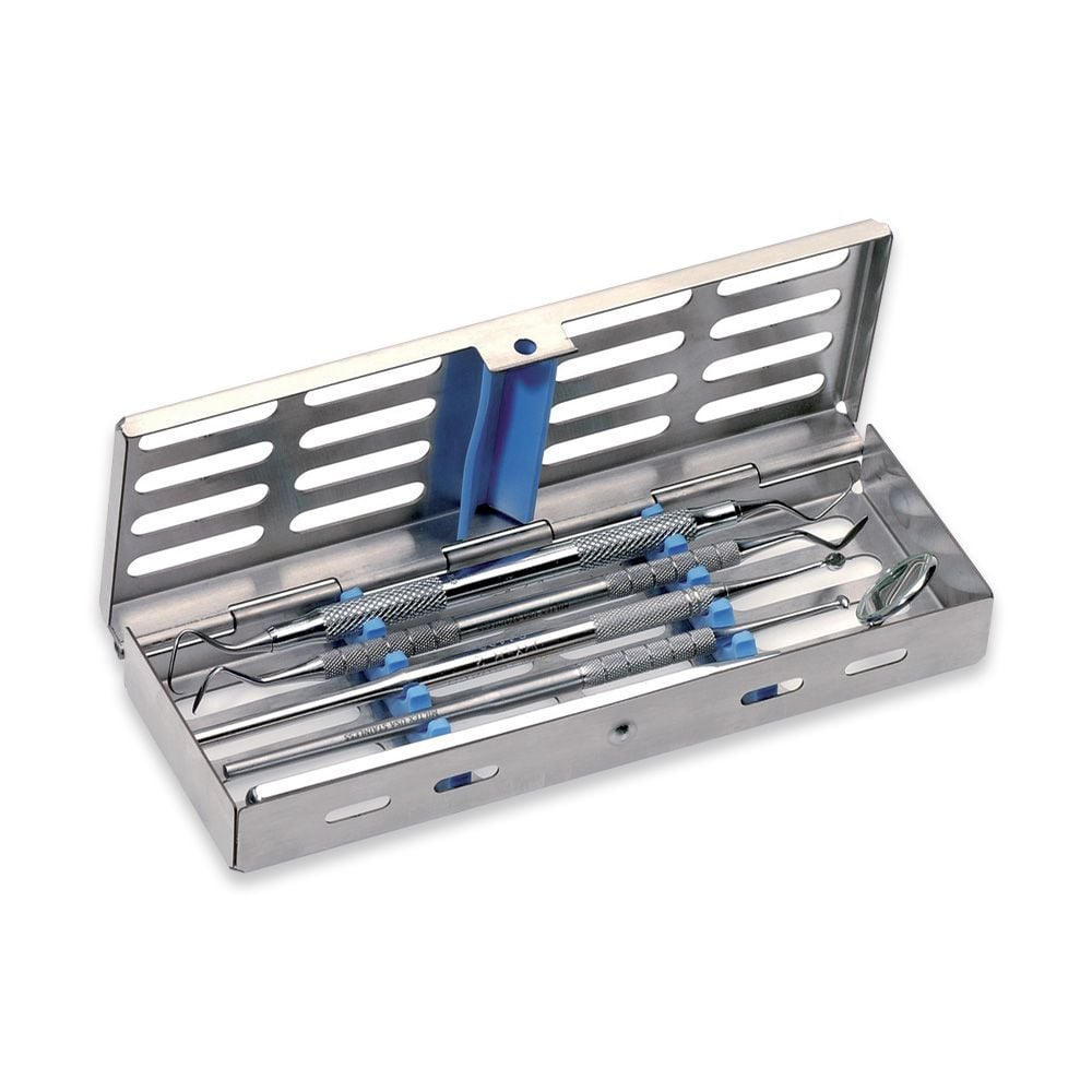 Cassette inox 18 x 6 - bleue