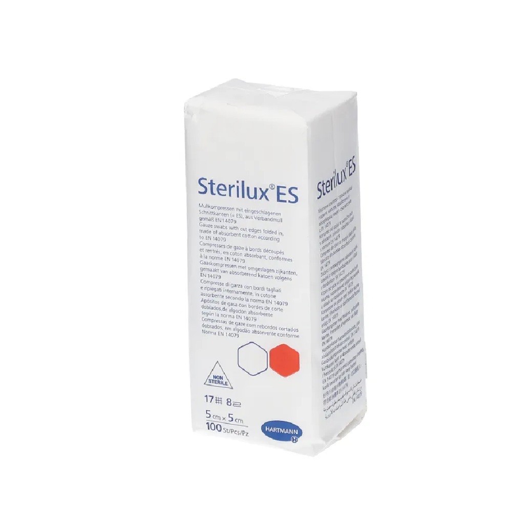 Compresses de gaze tissées non stériles 8 plis Sterilux ES - paquet de 100