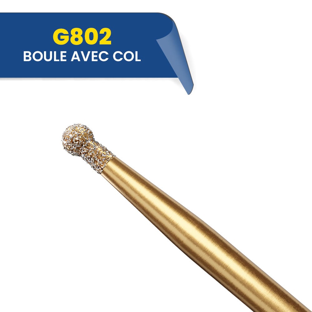 802 - Fraises diamantées boule (bte de 5)