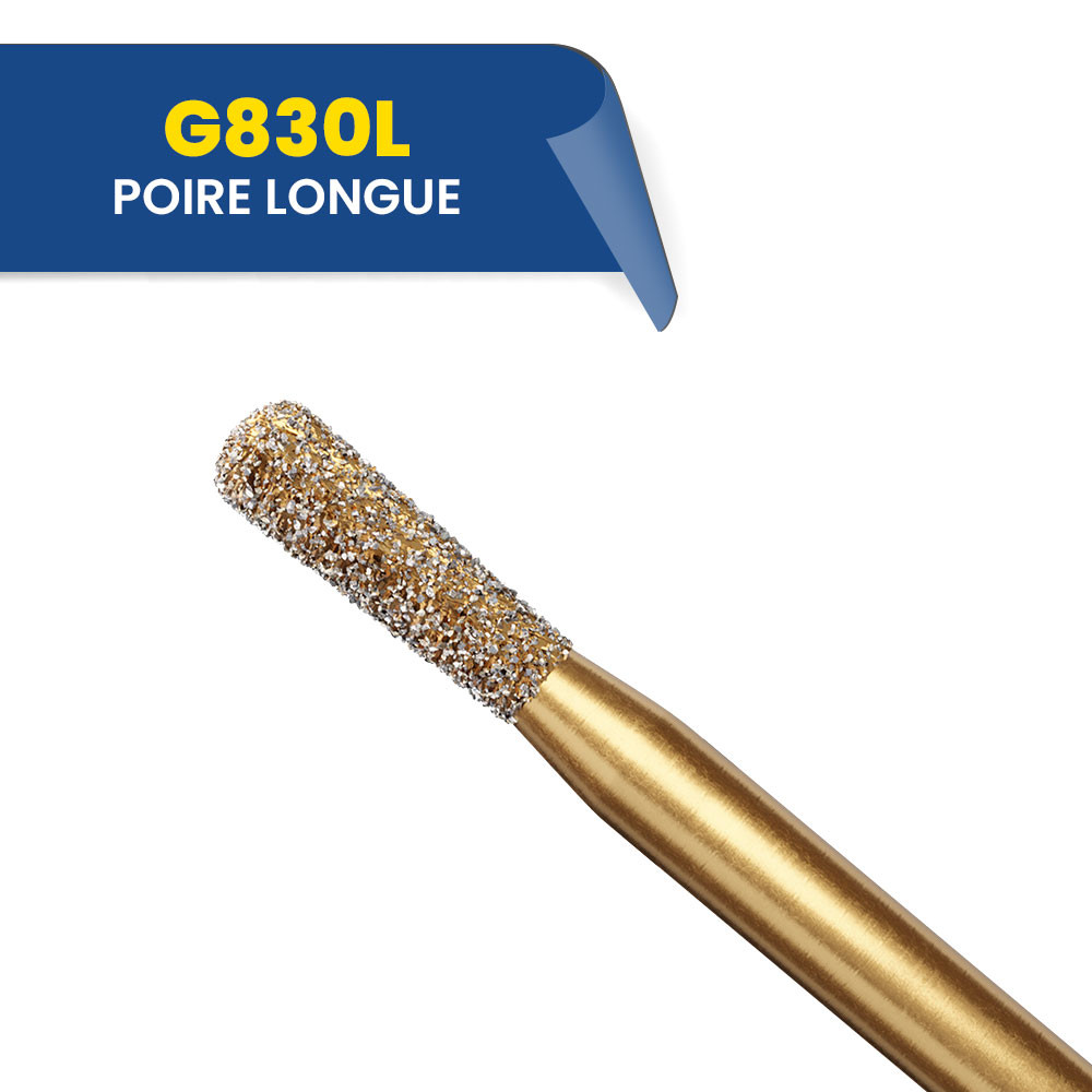 830L - Fraise diamantée poire longue (bte de 5)