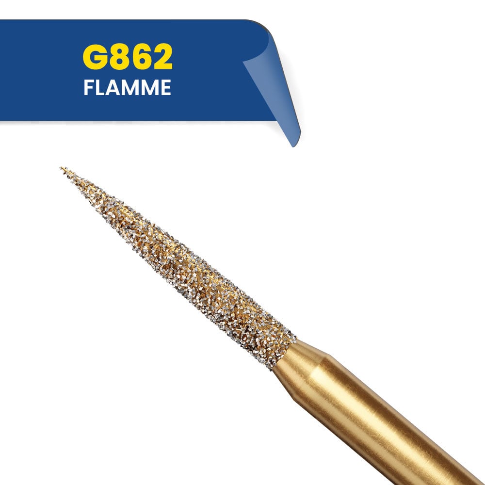 862 - Fraise diamantée flamme (bte de 5)