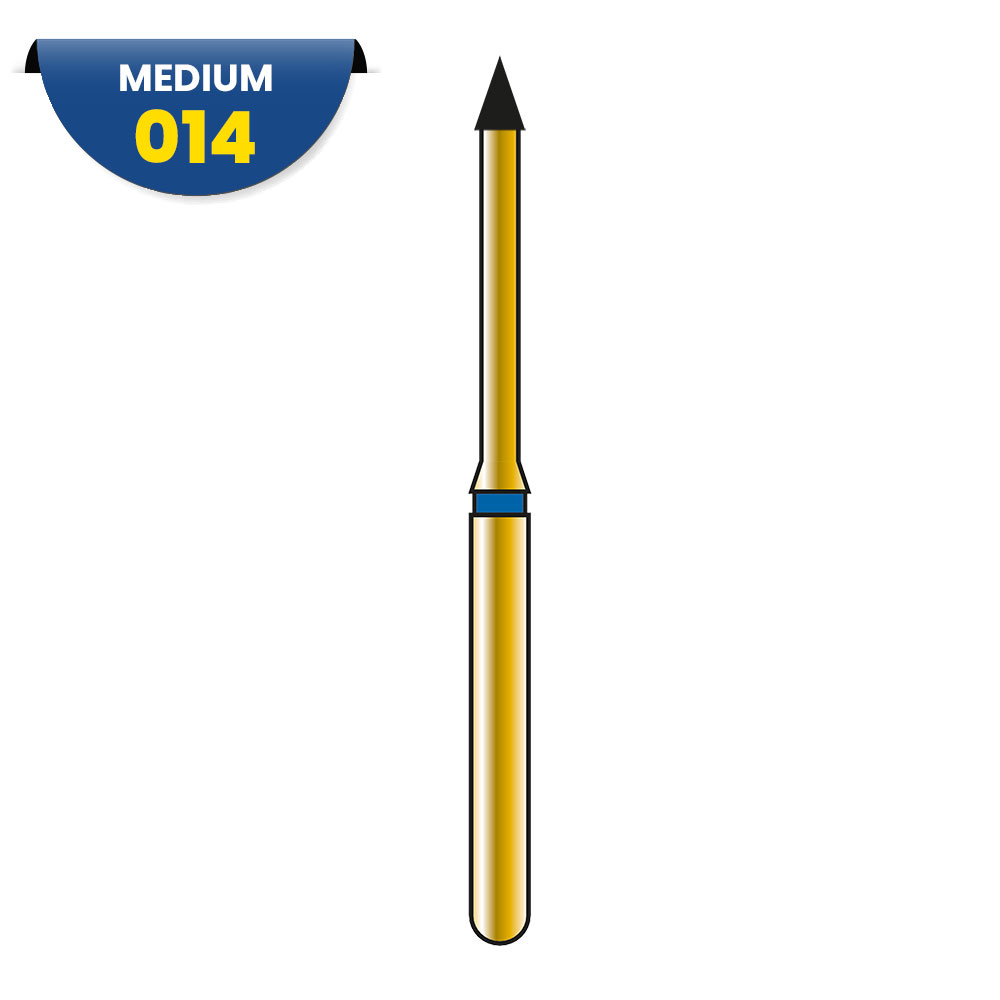 Fraise diamantée conique longue à bout pointu - G873 - 314 014 2ML (bte de 5)