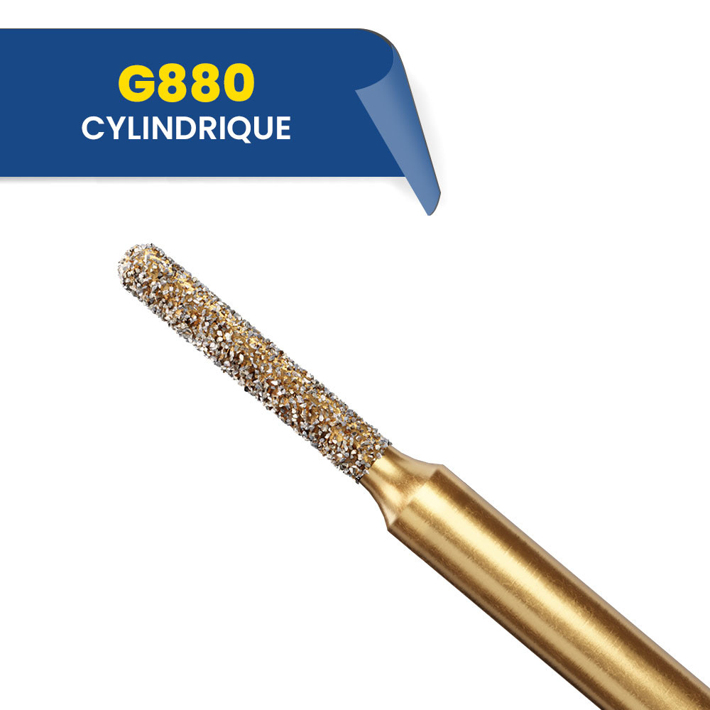 880 - Fraise diamantée cylindrique (bte de 5)