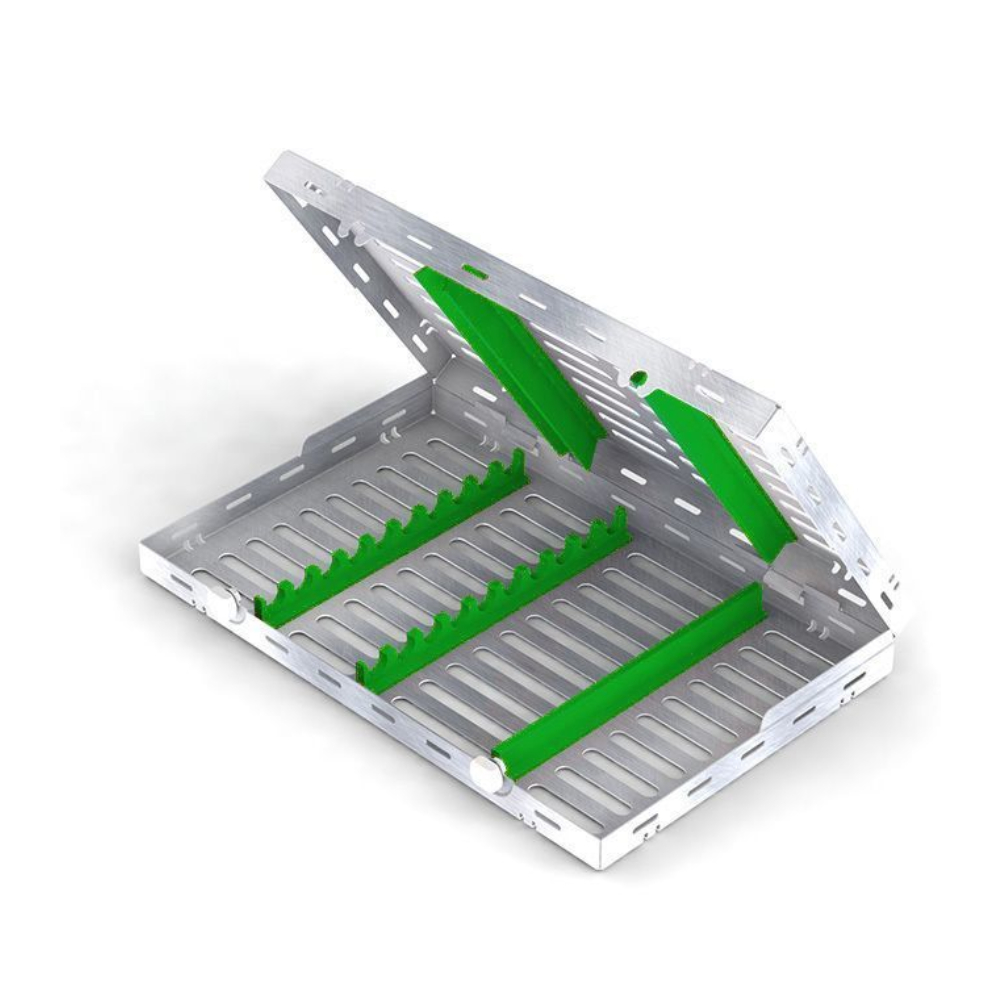 Cassette inox 28 x 18 mixte verte