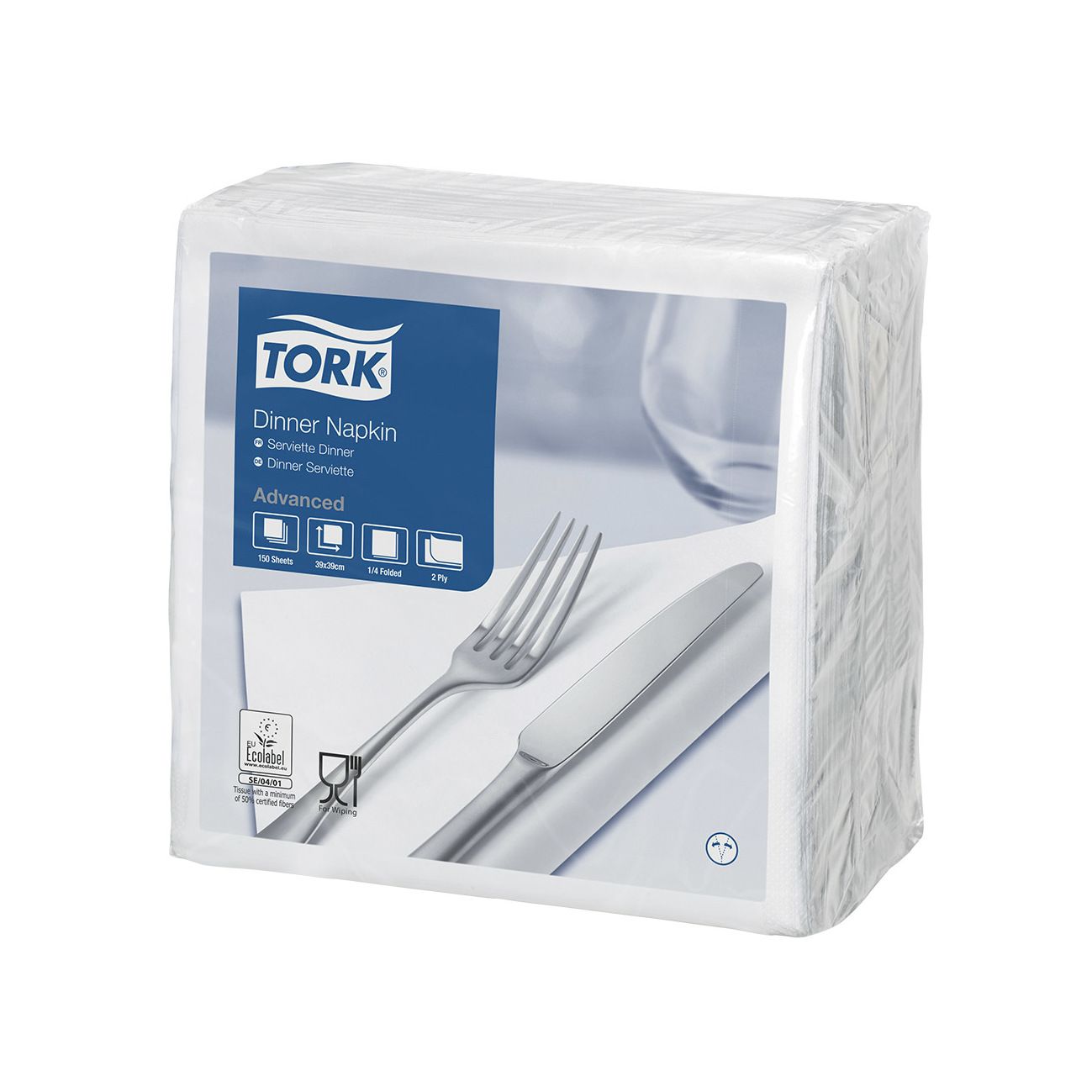 Serviettes blanches Tork advanced à plis