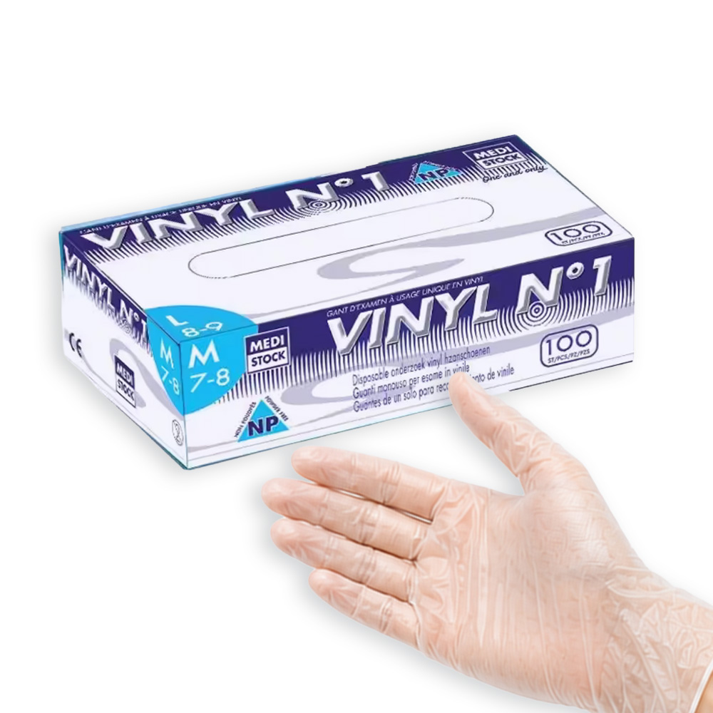 Gants vinyle sans poudre ambidextres MEDISTOCK - boîte de 100