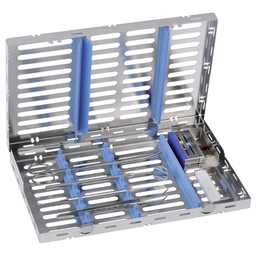Cassette inox 28 x 18 - mixte bleue