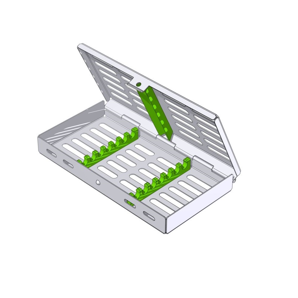 Cassette Inox 7 Instruments 18x9 Vert 