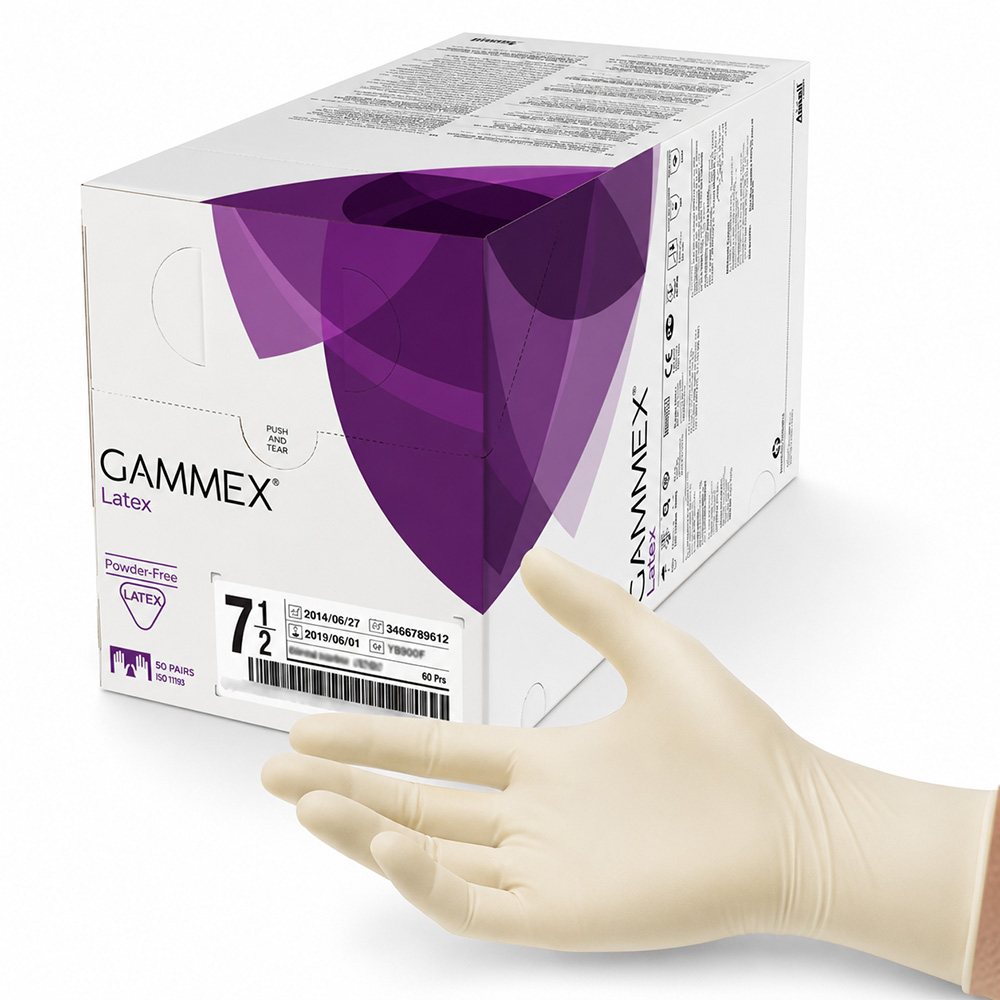 Gants stériles en latex sans poudre Gammex ANSELL - boîte de 50 paires
