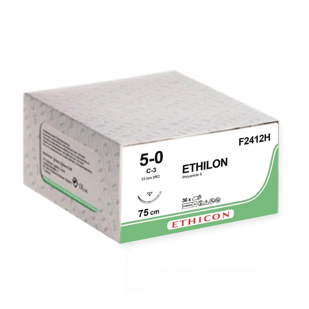 Ethilon noir Vectral 3/8 Long 13mm 5/0 F2412H (36)