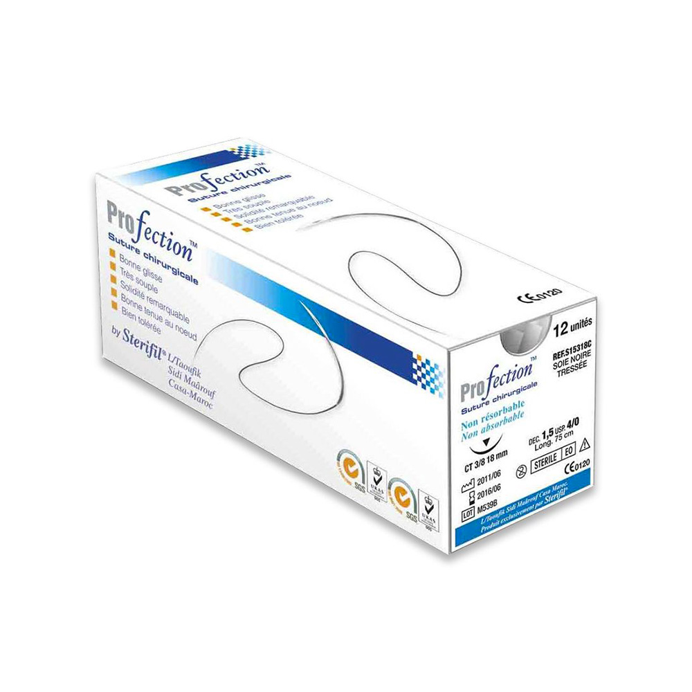 FILS DE SUTURE SOIE NON RESORBABLE