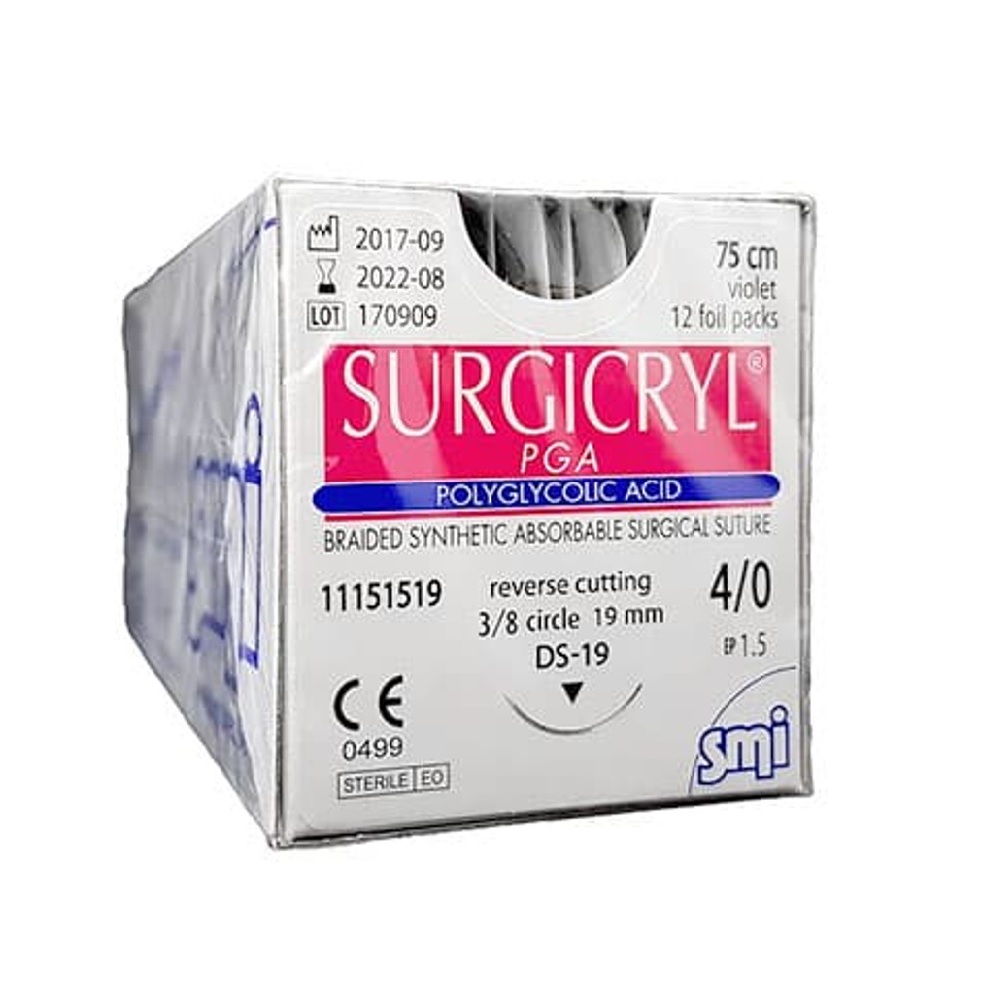 Fil surgicryl monofast 4/0 AIG 19 mm/75 cm 