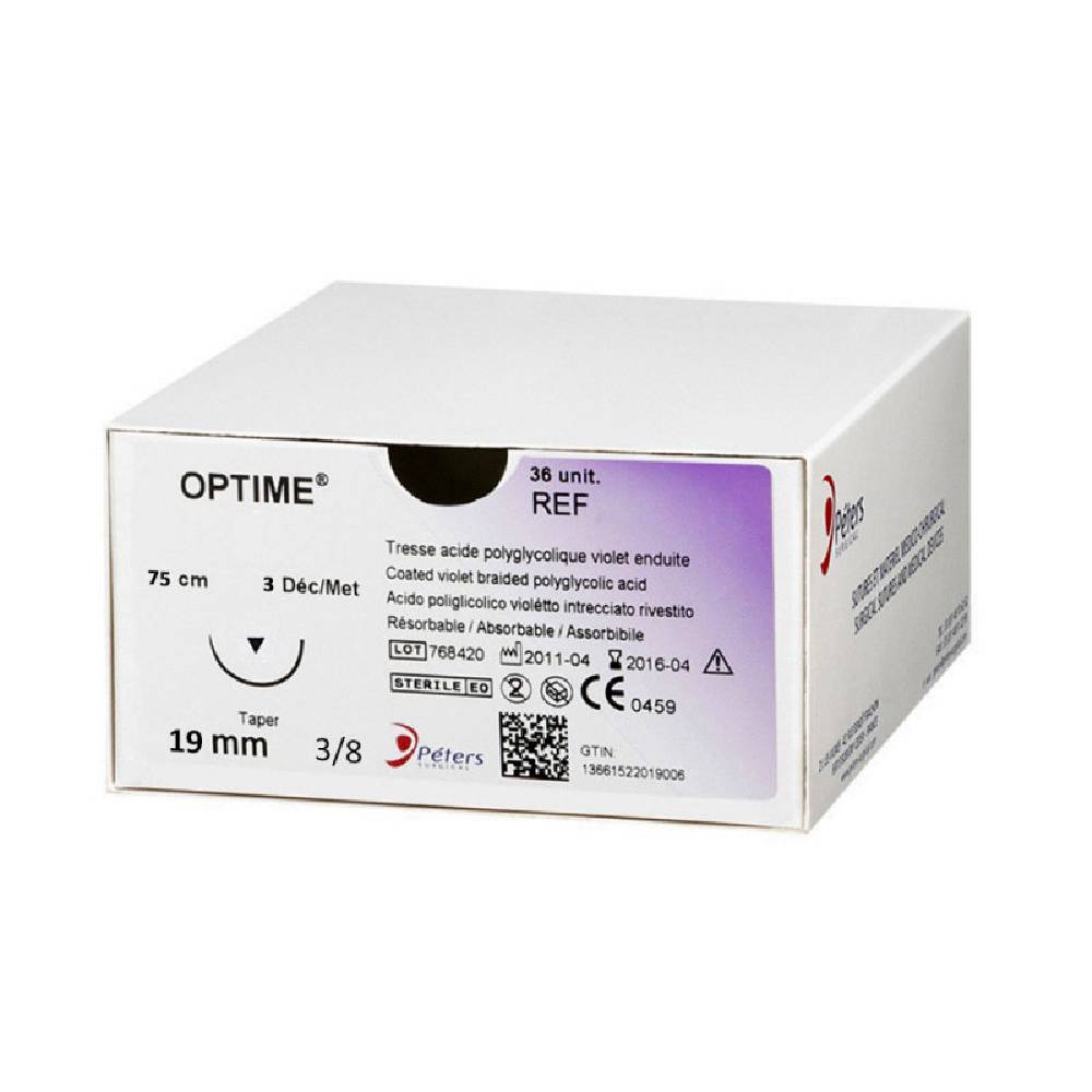 Fil de suture Optime 3/0 3/8 75cm (36)