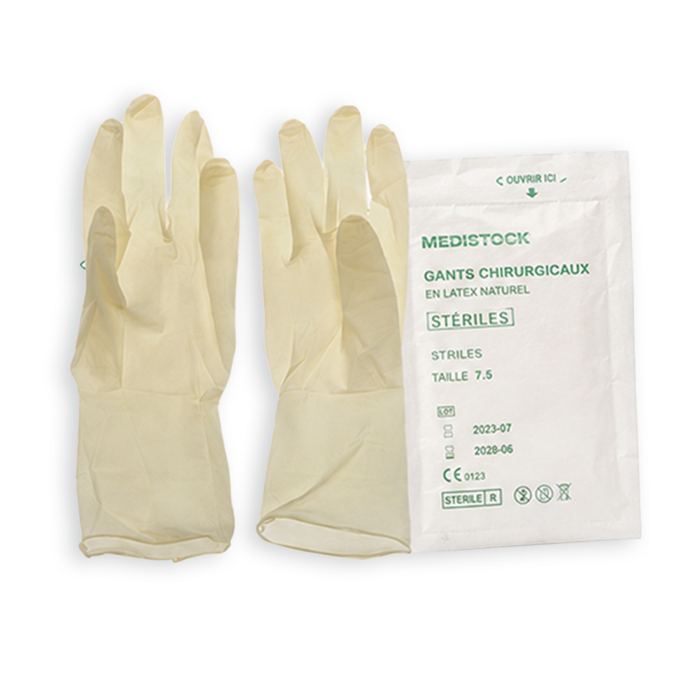 Gants chirurgicaux stériles non poudrés MEDISTOCK - boîte de 50 paires