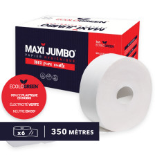 Papier toilette Maxi Jumbo 350m - 2 plis - blanc (6 Rouleaux)