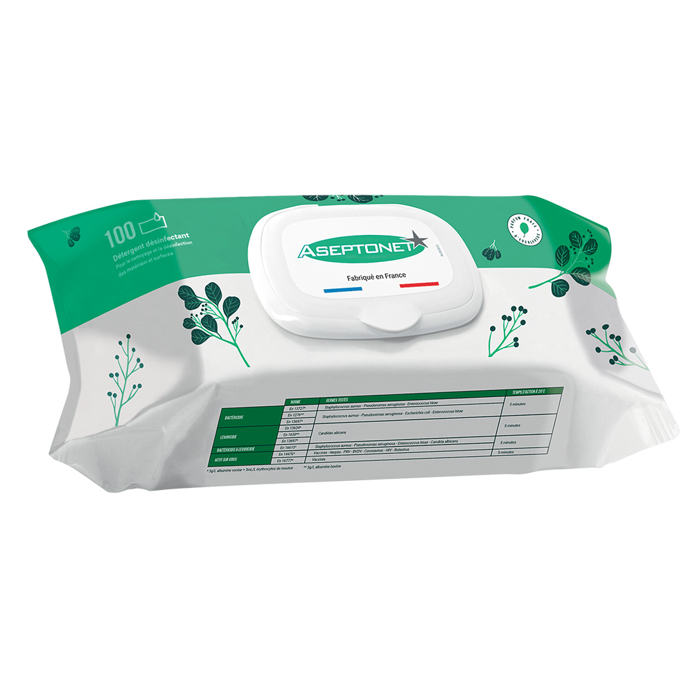 Lingettes Aseptonet - sachet Pop-Up (100)