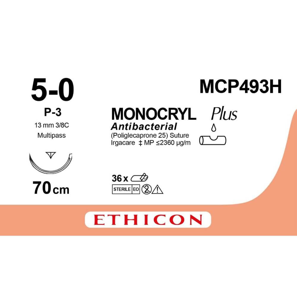 Monocryl Plus incolore résorbable 5-0 /70 cm (bte de 36)