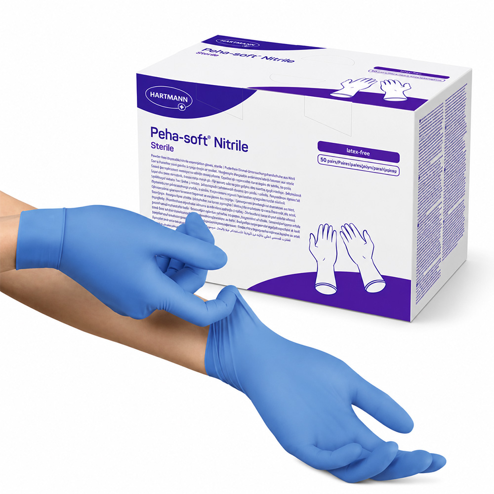 Gants stériles peha-soft nitrile sans poudre HARTMANN - boîte de 50 paires