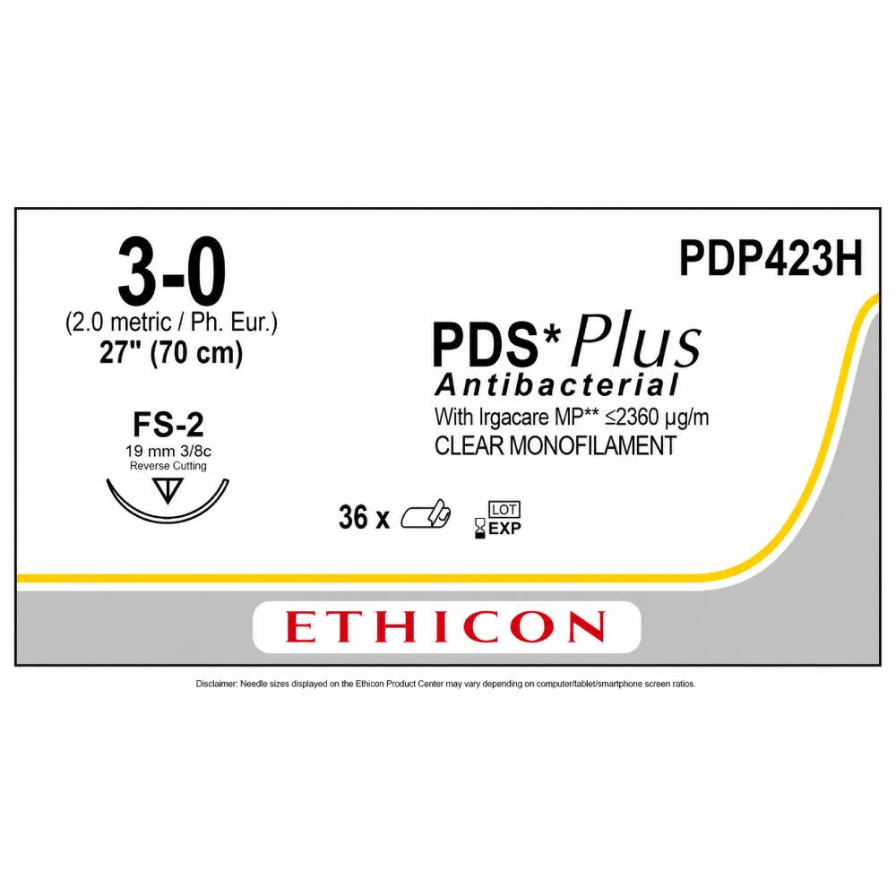 Fil de suture PDS Plus résorbable 3-0 / 70 cm - 19 mm (bte de 36)