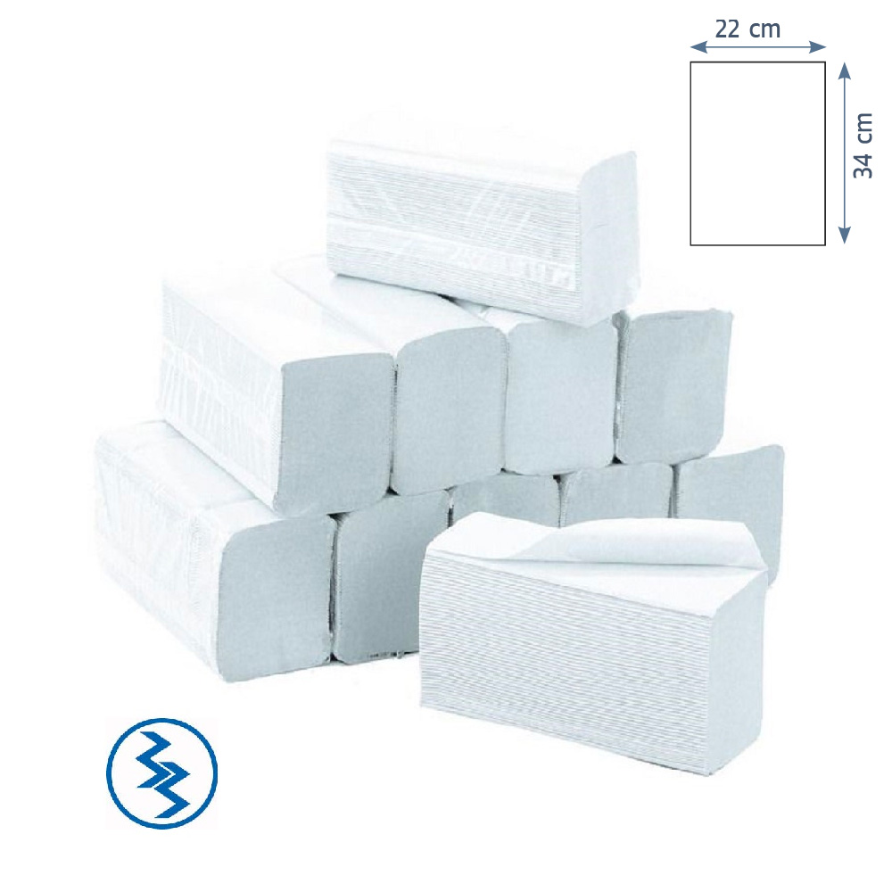 Essuie-mains pliés en M blancs 34x22 cm