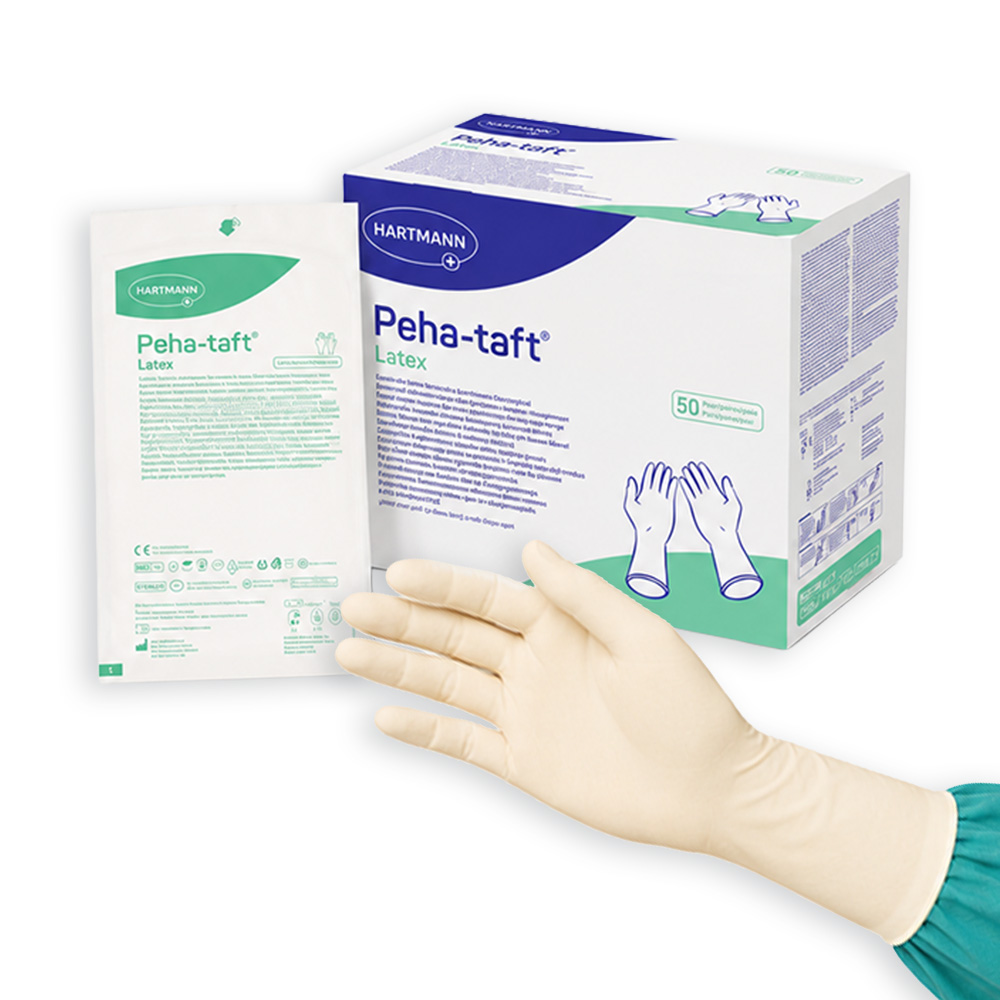 Gants latex stériles peha-taft non poudrés HARTMANN - boîte de 50 paires