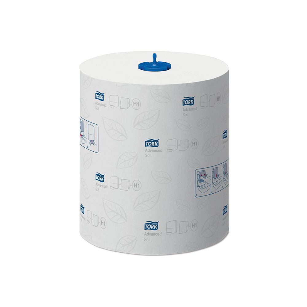 Essuie-mains doux blancs à feuilles grises 6 rouleaux x 150m