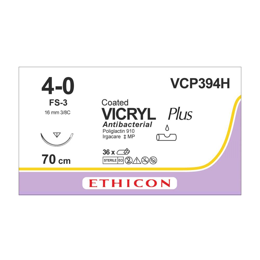 Fil Vicryl Plus violet 3/8 16 mm VCP394H (36)