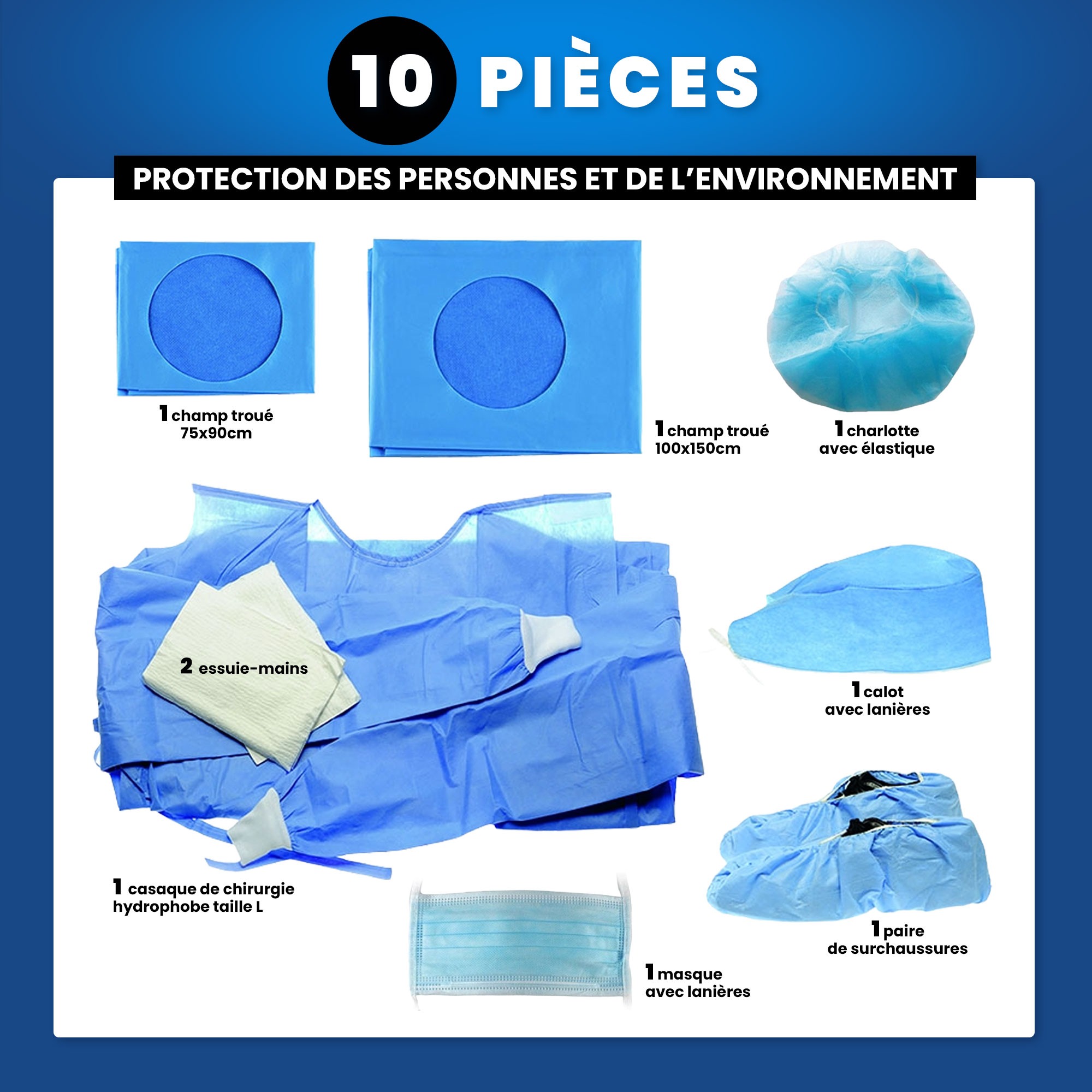 Kit stérile d'Implantogie et Paro - 10 pièces