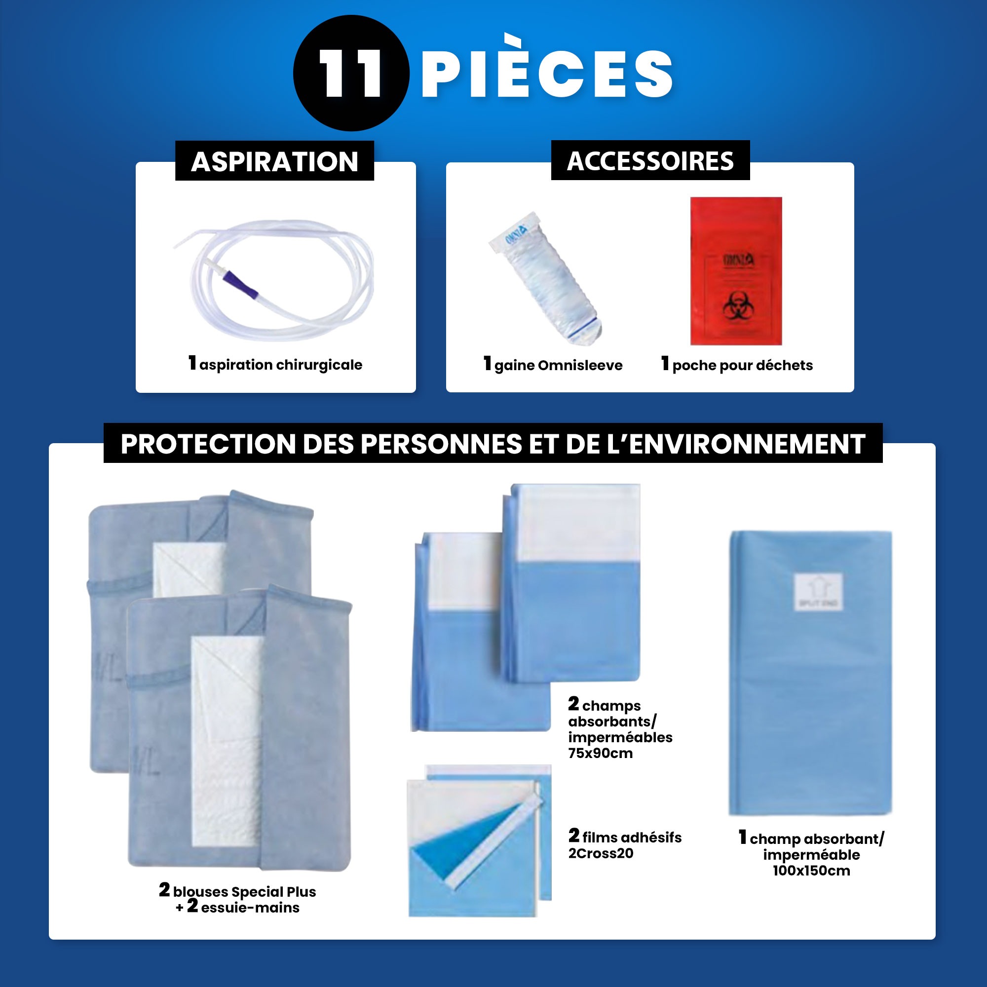 Set stérile d'Implantologie - 11 pièces