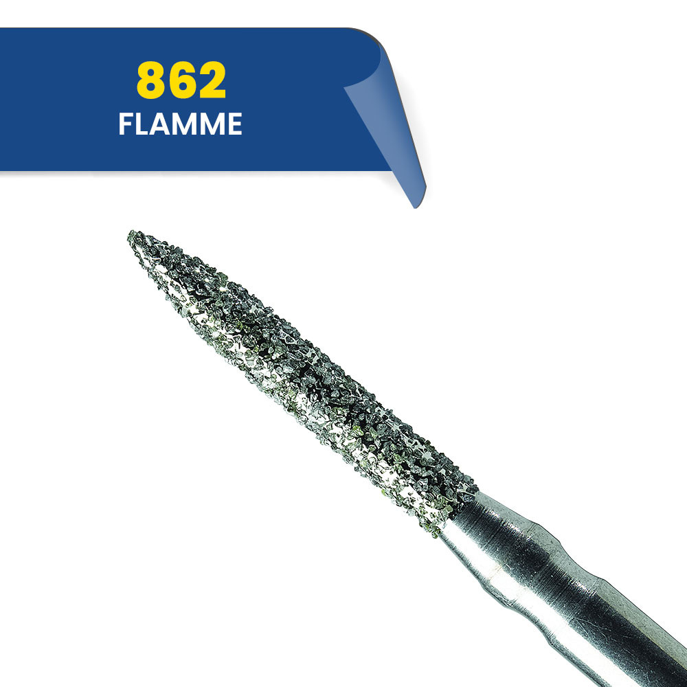 862- Fraise diamantée flamme (bte de 25)