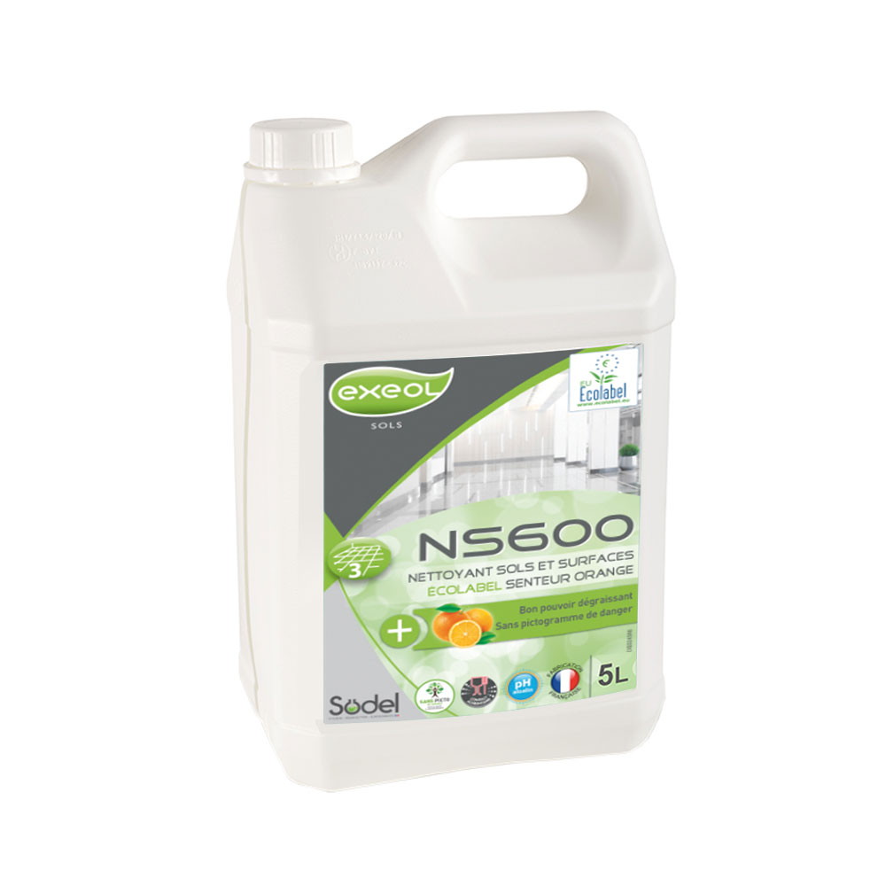 Nettoyant sol surface NS600 - parfum orange - bidon de 5L
