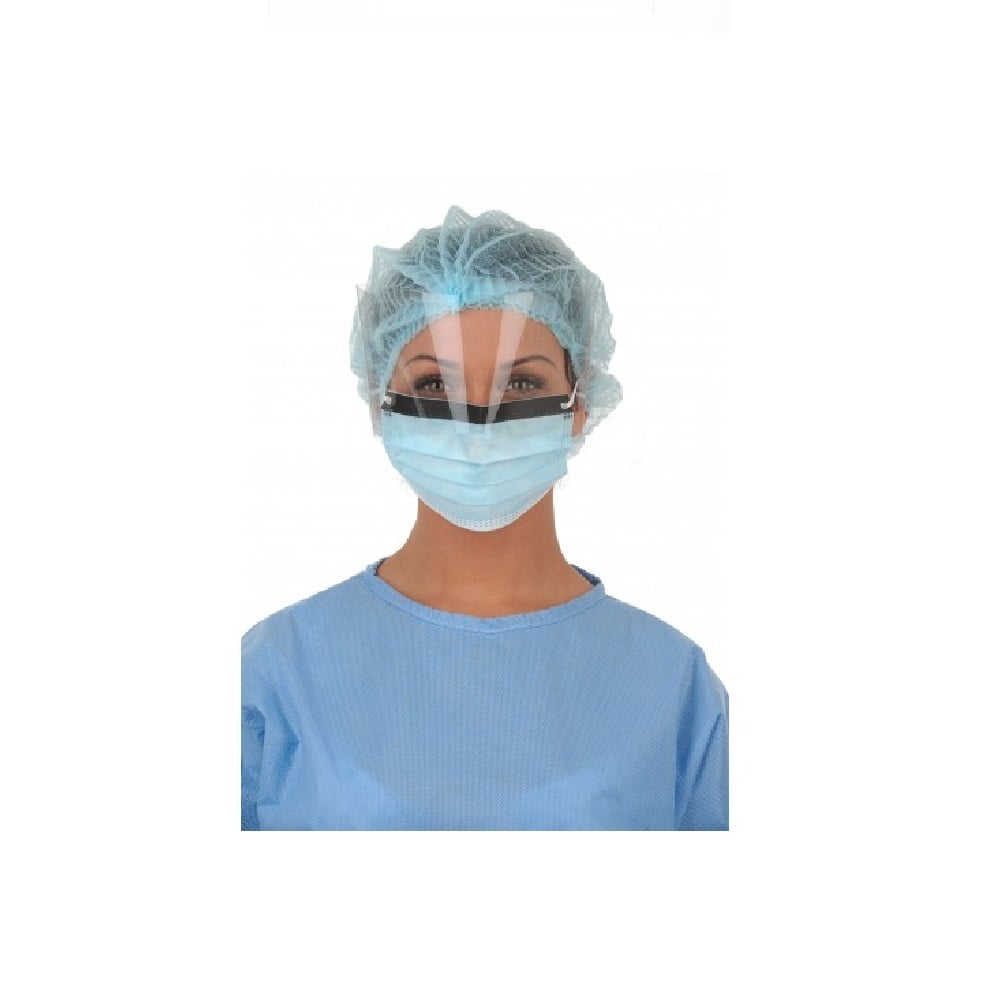 Masques à élastiques bleus avec visière  (25) 