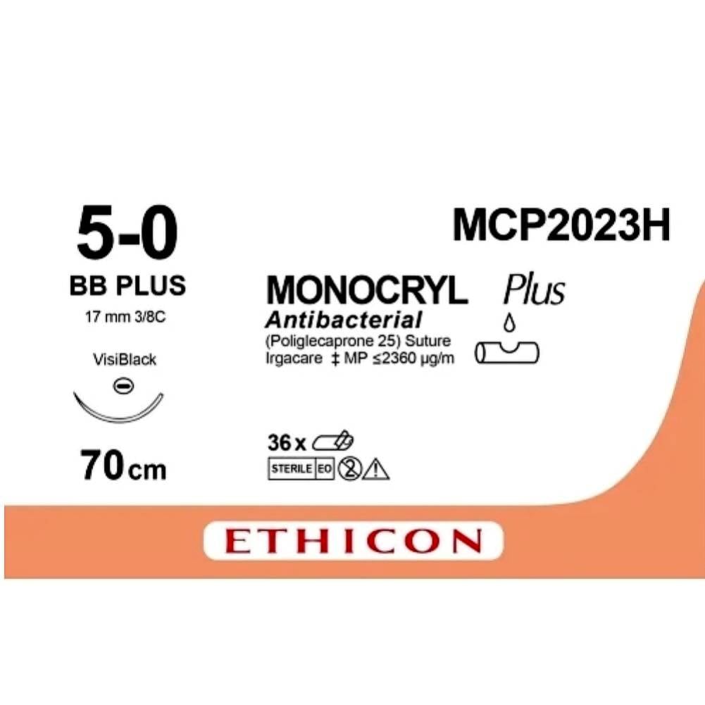 Monocryl Plus violet résorbable 5-0 /70 cm (bte de 36)