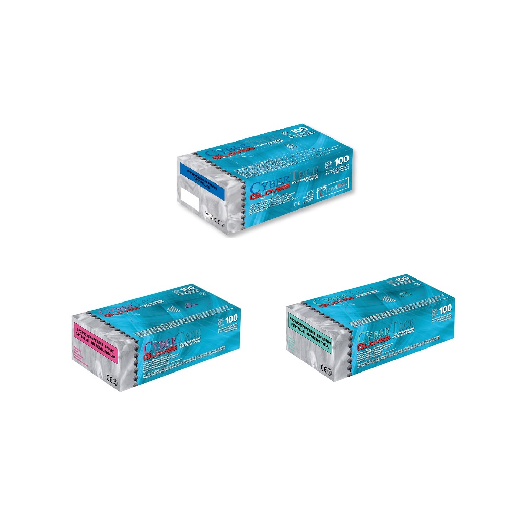Gants nitrile sans poudre premium ultra-résistants - boîte de 100