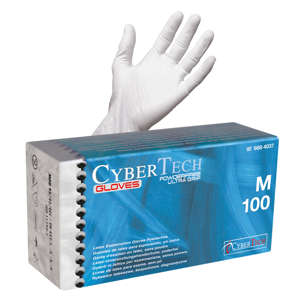 Gants en latex ultragrip non poudrés - boîte de 100