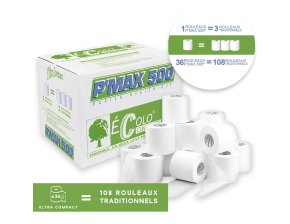 Papier toilette compact P'MAX 500 - 2 plis - blanc (36 rouleaux)
