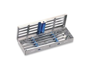 Cassette inox 18 x 6 - bleue