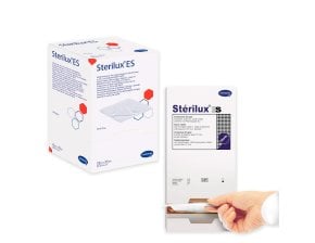 Compresses de gaze tissées stériles Sterilux ES - boîte de 30 blisters de 5 compresses