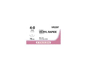 Fils de suture Ethicon Vicryl Rapide Résorbable 4/0 75cm FS-2 VR2297