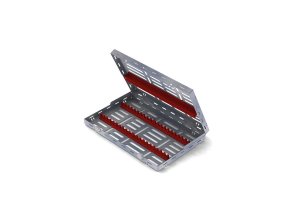Cassette Inox Rouge 28x18 20 Instruments New