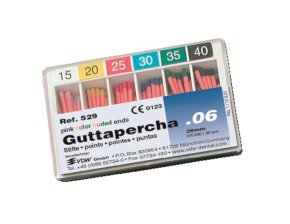 Pointes de gutta-percha radio-opaques normalisées ISO - boîte de 60