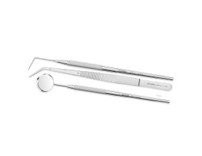 Kit d'examen avec sonde, miroir et précelle