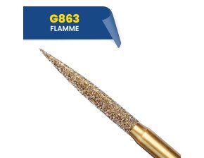 G863 - Fraise diamantée flamme (bte de 5)