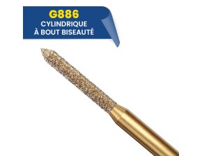 Fraises diamantées cylindrique à bout biseauté G886 (bte de 5)