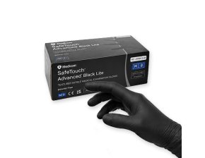 Gants nitrile noirs non poudrés - boîte de 100
