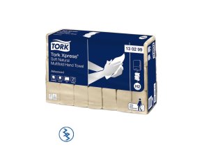 Essuie-mains 2 plis naturels Tork Xpress H2 pliés en M - 24 x 21.3 cm - colis de 21 x 180 feuilles