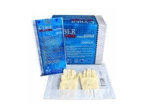 Gants stériles non poudrés latex CYBERTECH - boîte de 50 paires - Taille 6.5