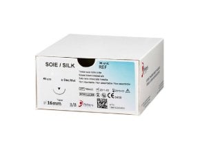 Fil de suture en soie noire - 3/0 3/8 PT - 16mm