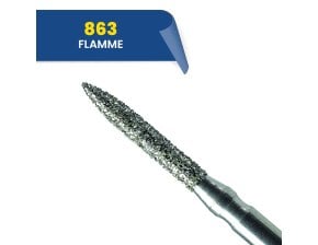 863 - Fraise diamantée FG flamme - 314 012 Gros (bte de 25)